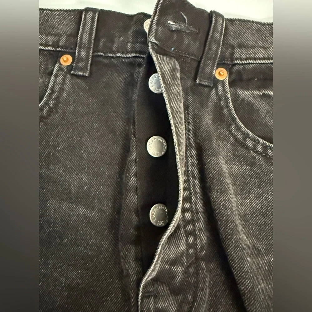 NWT Cheap Monday Organic cotton distressed black denim jean mini skirt Small - Picture 6 of 8